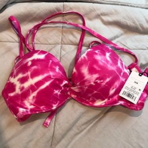 NWT Shade and Shore hot pink tie dye swim top